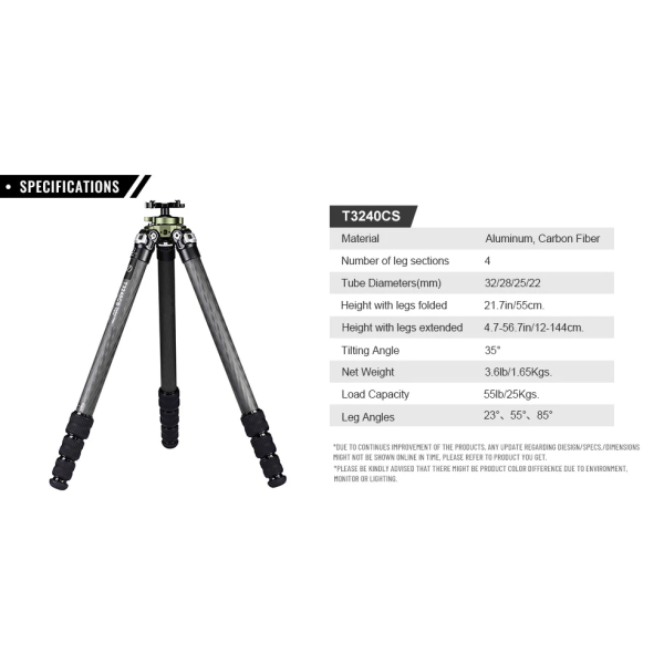 Trépied carbone Sunwayfoto T3240CS