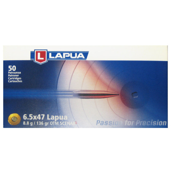 Munitions Lapua cal 6.5 x 47 L - 136 grs Scenar L x 50