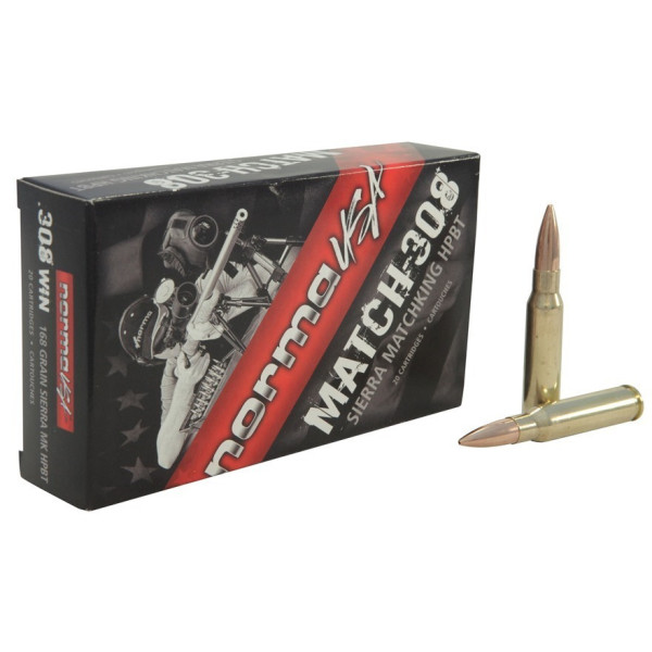 Munitions Norma cal 308 Win - 168 grs HPBT Match x 20
