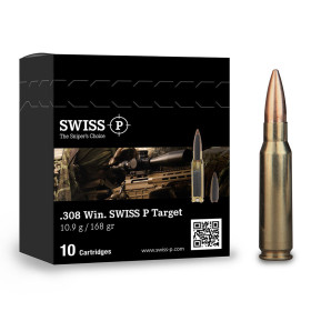 PROMO : Munitions Swiss P Target cal. 308 W - 168 grs HPBT Match x 400 en caisse M2A1