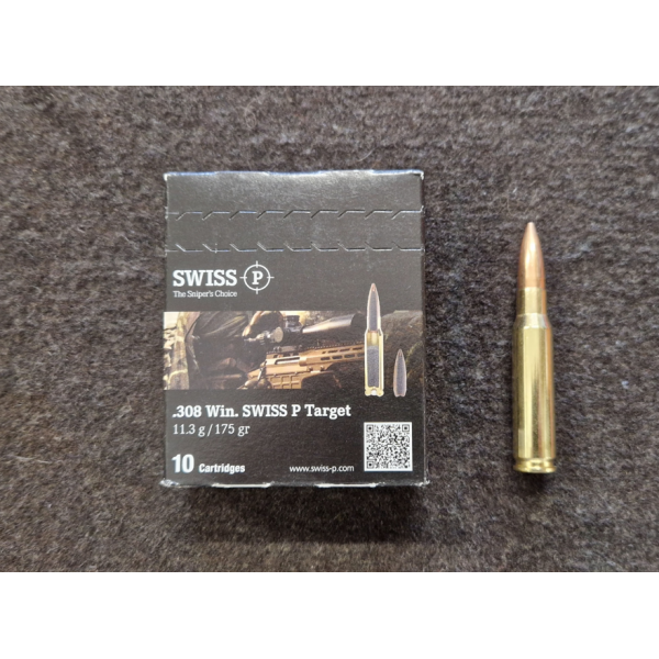 PROMO : Munitions Swiss P Target cal. 308 W - 175 grs HPBT Match x 400 en caisse M2A1