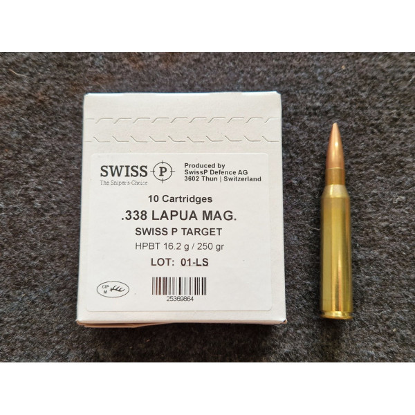 Munitions Swiss P Target cal. 338 LM - 250 grs HPBT Match x 10