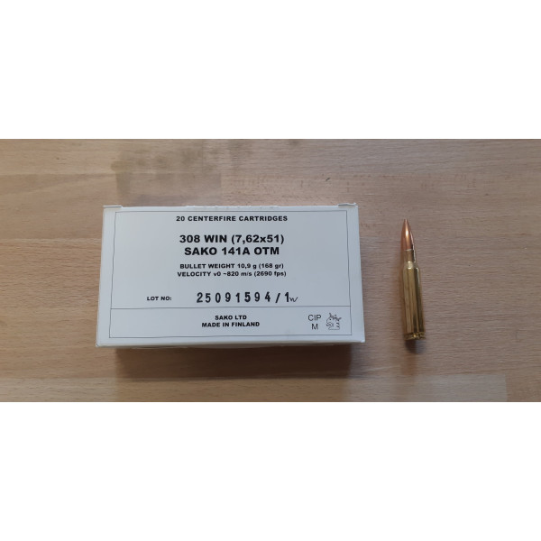 Munitions Sako M-LE cal 308 Win - 168 grs HPBT Match x 20