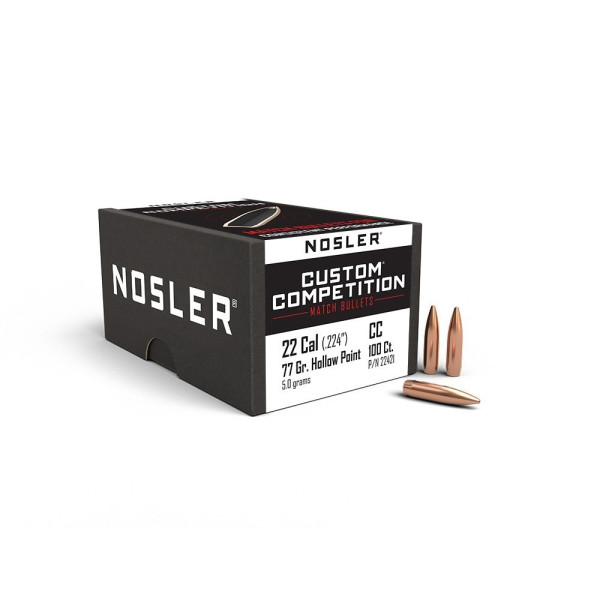 Balles Nosler Custom compétition .224" - 77 grs x 100