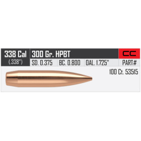 Balles Nosler Custom compétition .338" - 300 grs x 100