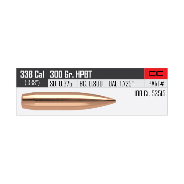 Balles Nosler Custom compétition .338" - 300 grs x 100