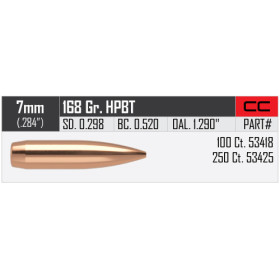 Balles Nosler Custom compétition 7mm - 168 grs x 250