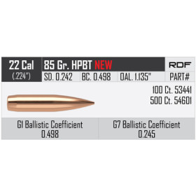 Balles Nosler RDF .224" - 85 grs x 500