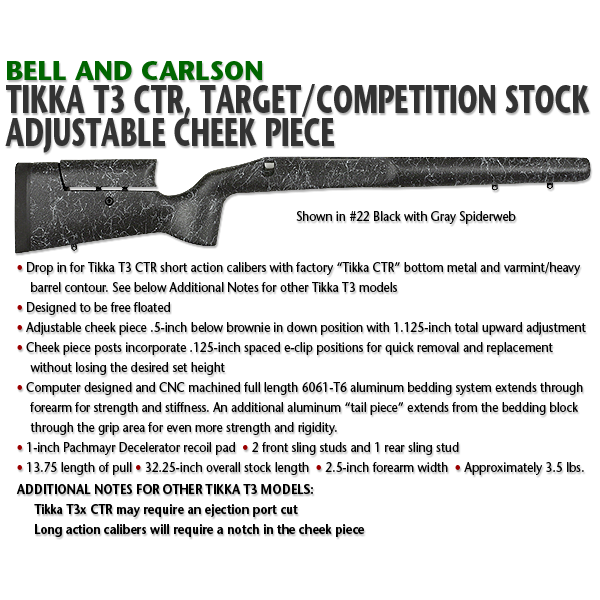 Crosse B&C Target Competition pour Tikka T3 et T3x CTR