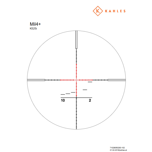 Kahles K525i - Réticule: SKMR - Rotation: CCW - Déclinaison: DEC0000132