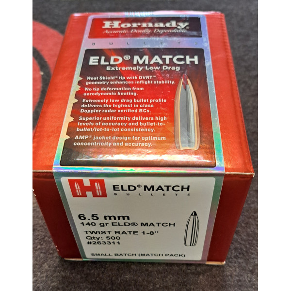 Balles Hornady ELD-Match .264" 140grs x 500