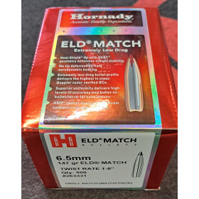 Balles Hornady ELD-Match .264" 147grs x 500