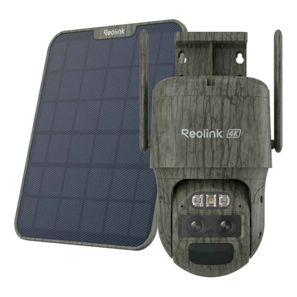 Caméra Reolink GO G770 –  4G sans fil à double objectifs avec suivi auto et zoom - avec panneau solaire autonome