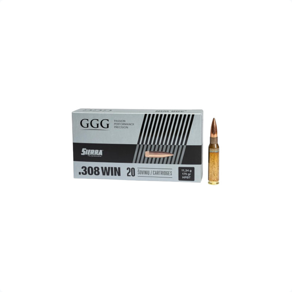 Munitions GGG cal 308 Win - 175 grs HPBT Sierra Matchking x 20