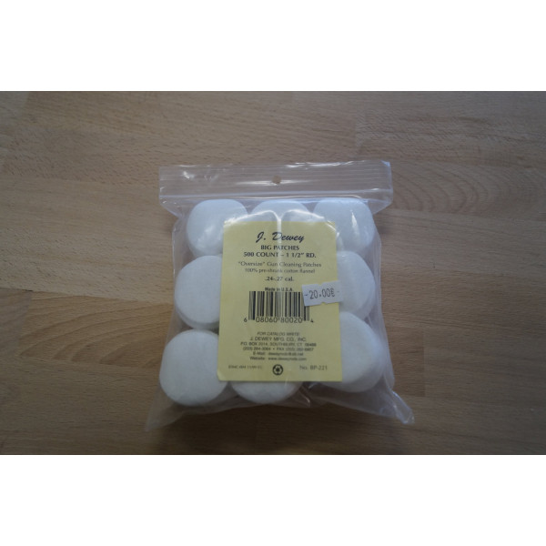 Patches de nettoyage Dewey cal. 22" carrés x 1000