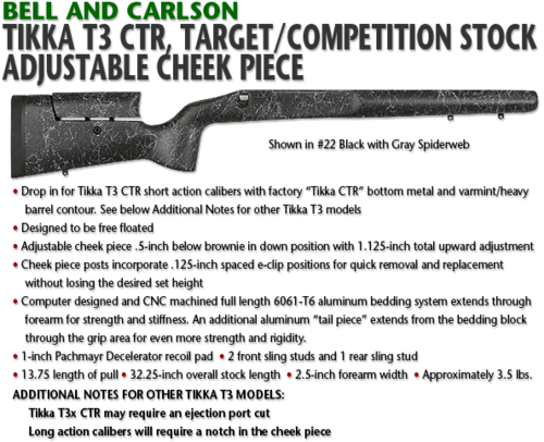 Crosse B&C Target Competition pour Tikka T3 et T3x CTR