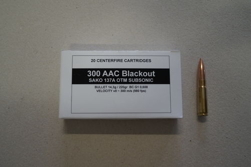 Munitions Sako M-LE cal 300 AAC BLK - 220 grs HPBT Match SUBSO x 20